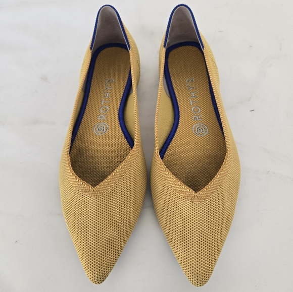 Rothy's The Point Slip on Flats Ballerin Shoes in Yellow Washable Fabric size 9 - Picture 5 of 16